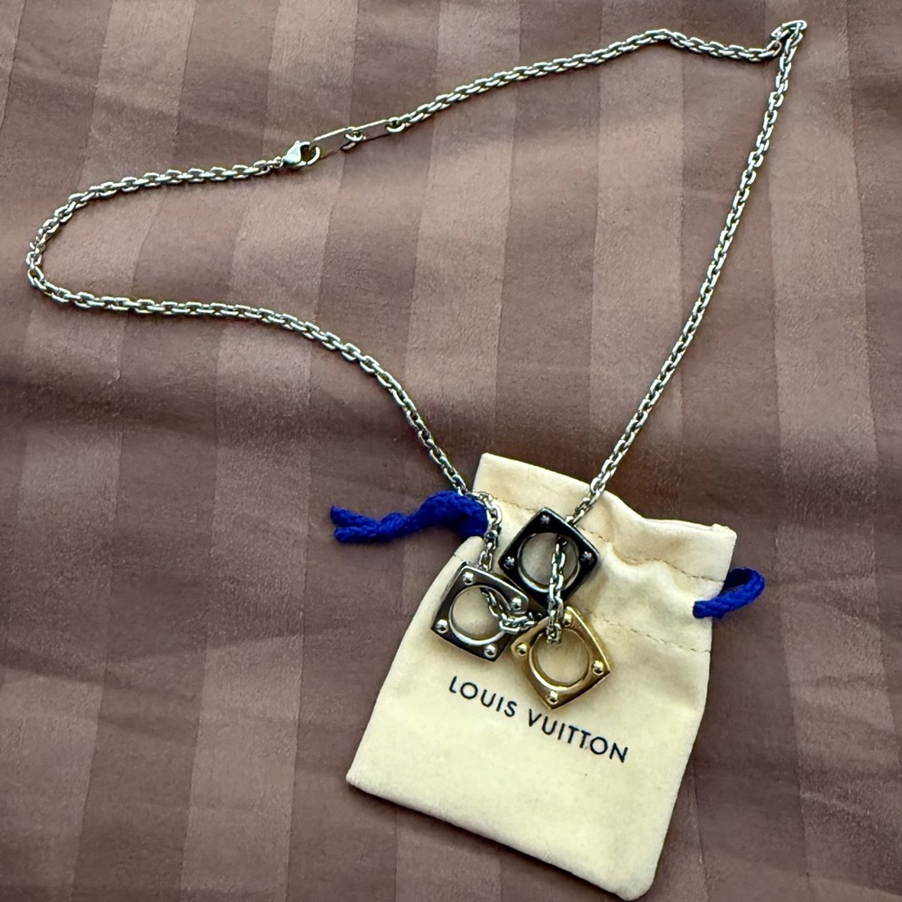 Louis Vuitton Silver and Gold Pendant Necklace - Picture 2 of 2